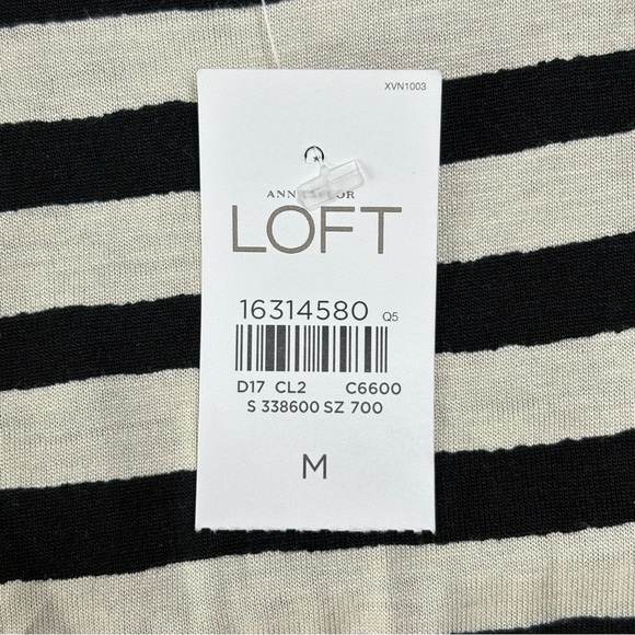 Ann Taylor LOFT Striped Sleeveless Dress Size M Pleated Waist Knee Length NEW - Picture 10 of 10